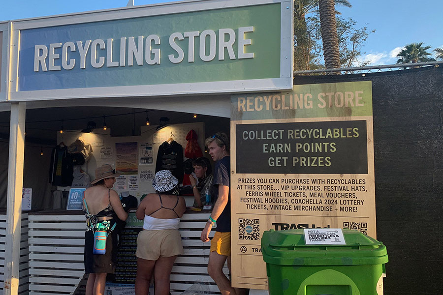 A recent report from the town of Indio, where the festival is held, said just 20 percent of total waste is recycled at Coachella as well as organizer Goldenvoice's other festivals including Stagecoach.
Image:  Maggy Donaldson / AFP