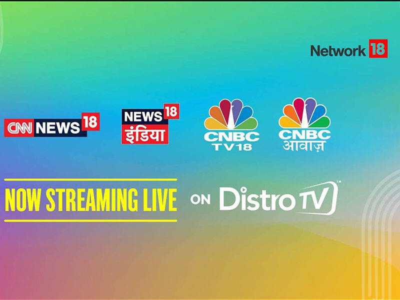 Network18 and DistroTV announce partnership to stream channels live and free in India