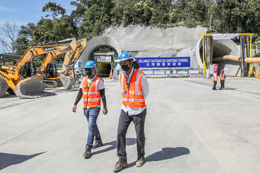 (File)Workers walk at the construction site of East Coast Rail Link (ECRL), a Chinese-invested railway project part of the Beijing 'Belt and Road Initiative', in Bentong, Malaysia. Image: Reuters/ Hasnoor Hussain